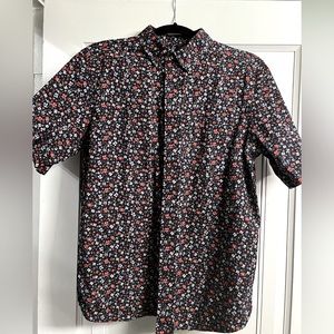 Mens’s Short Sleeve Button Down Floral Shirt